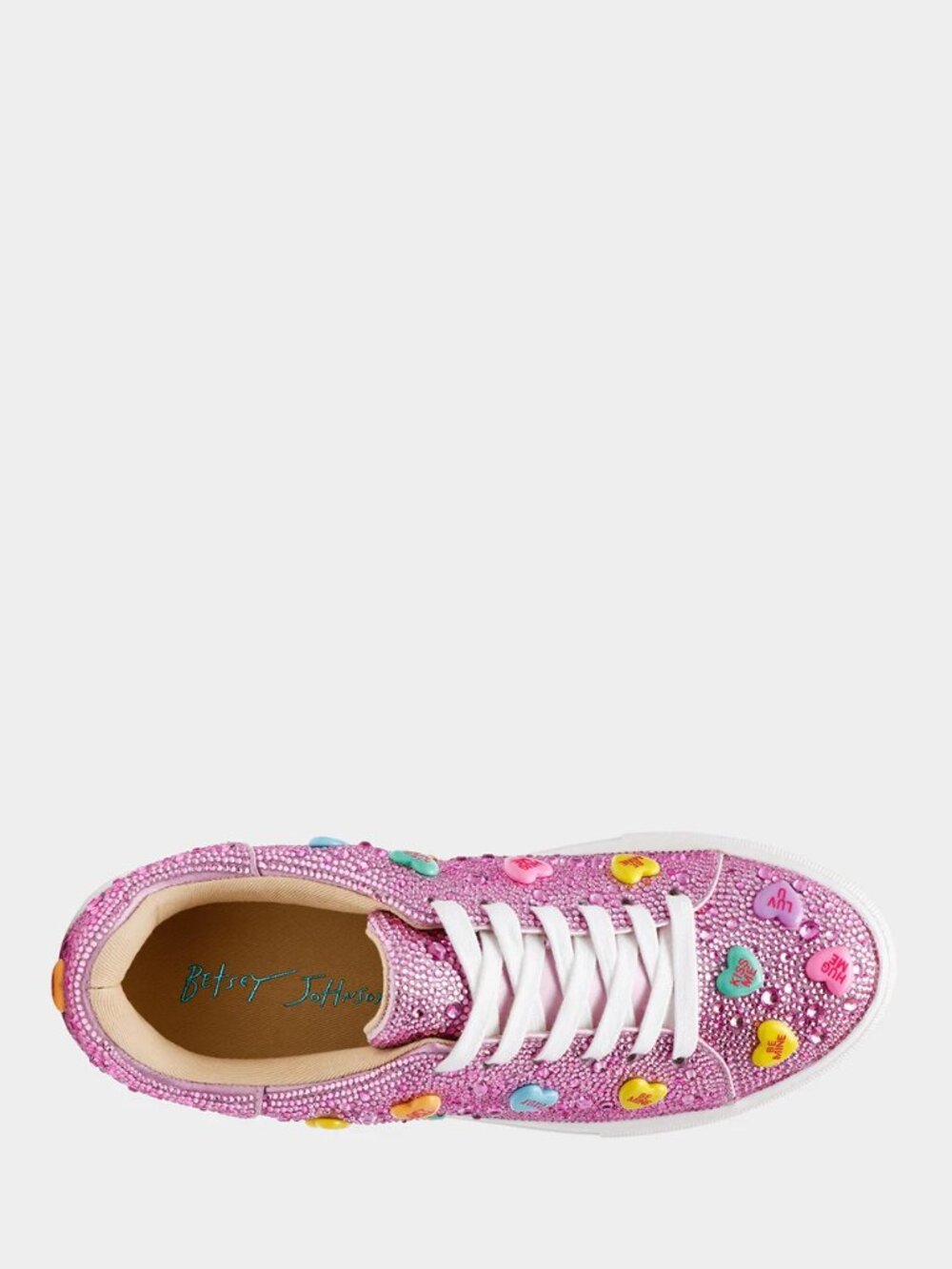 Betsey Johnson $109 Sidny Pink Multi Conversations Hearts Sz 10 NIB! - Picture 7 of 9